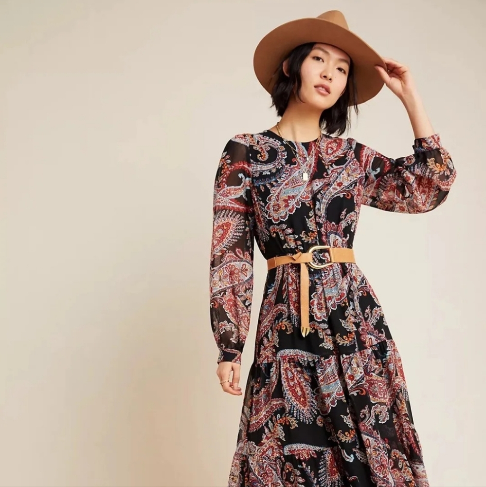 Anthropologie Paisley Maxi Dress